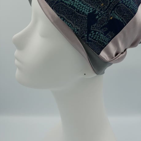 きらめくターバン　Live Turban　ニシジーナ＆ニシジーノ　紺地　アフリカ紋様　45