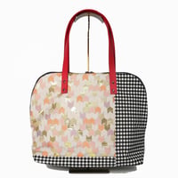 SUI Plus Bags　ラウンドトートバッグ　No.11　キツネ格子　一点物