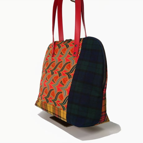 SUI Plus Bags　ラウンドトートバッグ　No.25　つばめ矢紋様　一点物