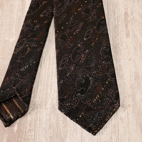 TIE YOUR TIE×西陣岡本　セッテピエゲ　アフリカ紋様黒漆　B　濃紺 / Africa Black lacquer B