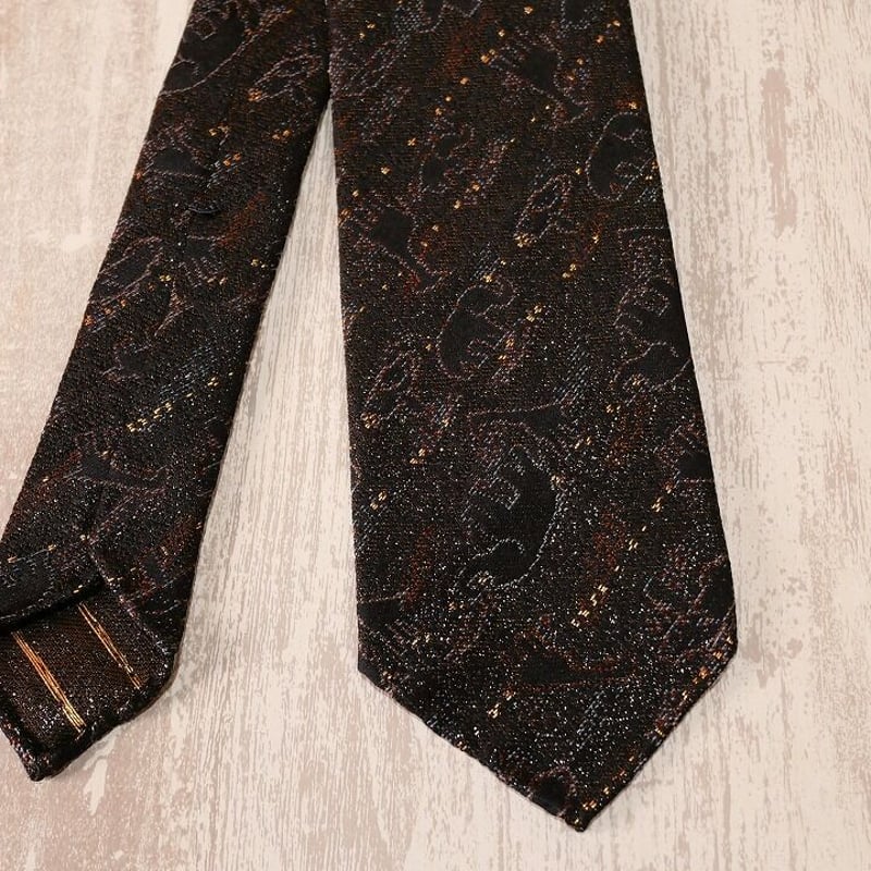 TIE YOUR TIE×西陣岡本 セッテピエゲ アフリカ紋様黒漆 B 濃紺