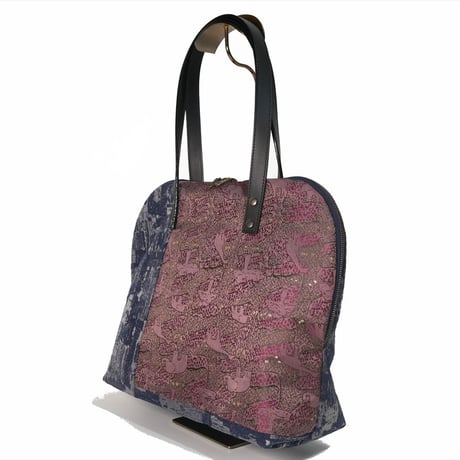 SUI Plus Bags　ラウンドトートバッグ　No.18　アフリカ紋様　一点物