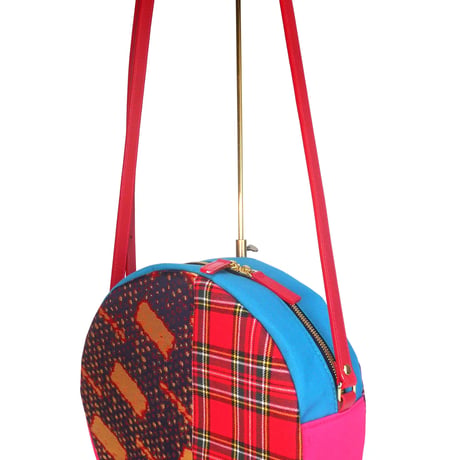 SUI Plus Bags　まんまるバッグ　No.25　ネオン紋様　一点物