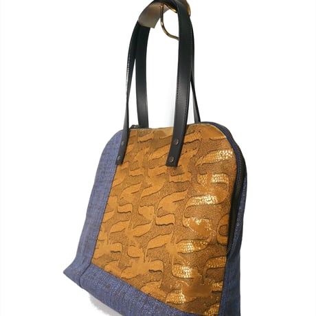 SUI Plus Bags　ラウンドトートバッグ　No.15　アフリカ紋様　一点物