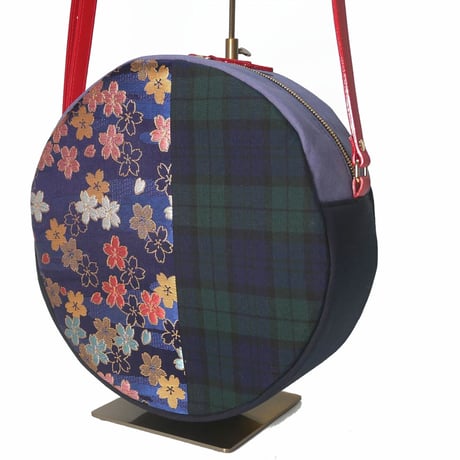 SUI Plus Bags　まんまるバッグ　No.18　さくら紋様　一点物