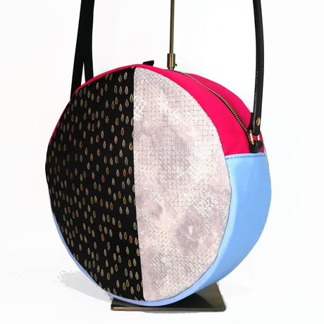 SUI Plus Bags　まんまるバッグ　No.3　しずく紋様　一点物