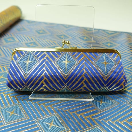 和柄　西陣織金襴 金糸 ラメ糸【ハンドメイド】がま口バッグ#B154 西陣織】金糸刺繍が美しいクラッチバッグ｜豪華な和柄×モダン