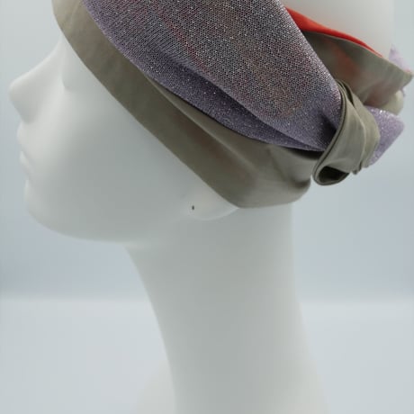 きらめくターバン　Live Turban　ニシジーナ＆ニシジーノ　朱地　ひなぎく紋様　104