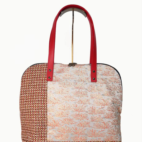 SUI Plus Bags　ラウンドトートバッグ　No.9　珊瑚紋様　一点物