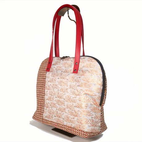 SUI Plus Bags　ラウンドトートバッグ　No.9　珊瑚紋様　一点物