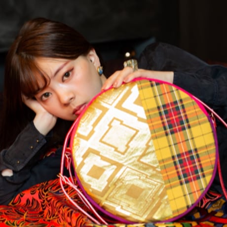 SUI Plus Bags　まんまるバッグ　No.14　モンステラ紋様　一点物