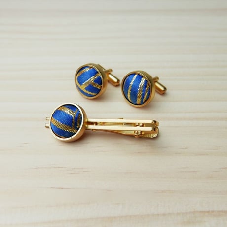 〈尊 MICOTO〉 タイバー　菱つなぎ紋様　青金