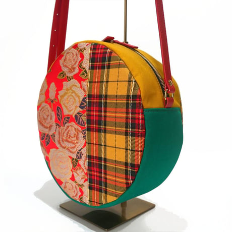 SUI Plus Bags　まんまるバッグ　No.24　バラ紋様　一点物
