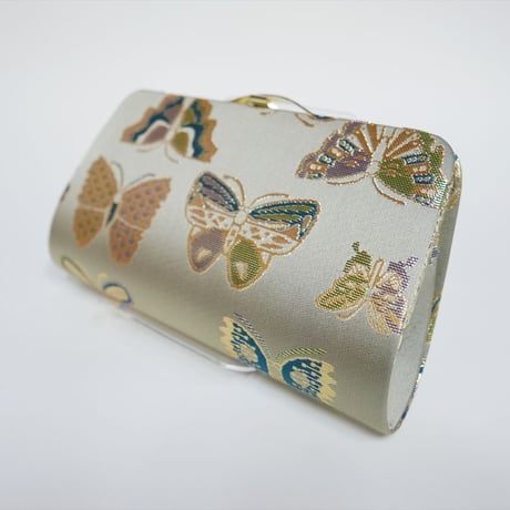全正絹 西陣織 金襴　Butterfly　蝶紋様　クラッチバッグB