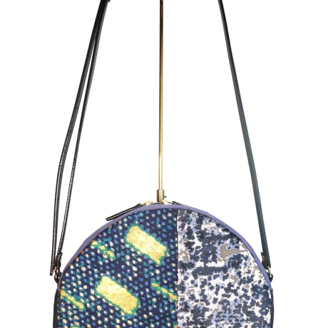 SUI Plus Bags　まんまるバッグ　No.7　ネオン紋様青　一点物