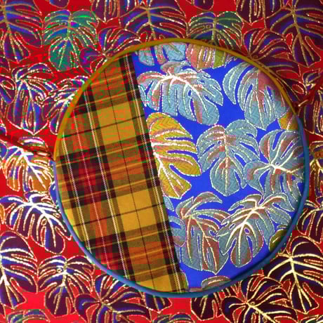 SUI Plus Bags　まんまるバッグ　No.14　モンステラ紋様　一点物