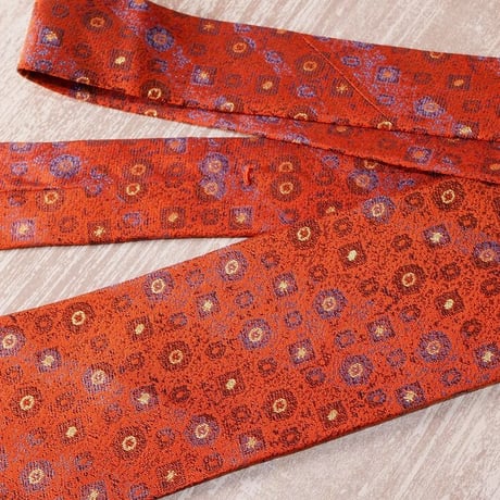 TIE YOUR TIE×西陣岡本　セッテピエゲ　正倉院紋様 F　朱/ Shosoin F