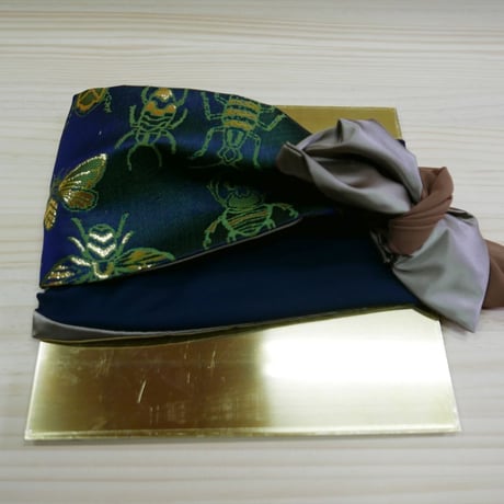 きらめくターバン　Live Turban　ニシジーナ＆ニシジーノ 虫紋様　紺地　19