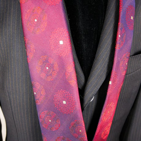 TIE YOUR TIE×西陣岡本　セッテピエゲ　ひなぎく紋様 D 臙脂 / Daisies D
