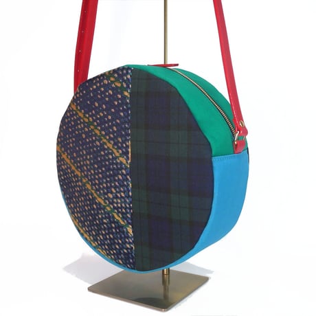 SUI Plus Bags　まんまるバッグ　No.26　ネオン紋様　一点物