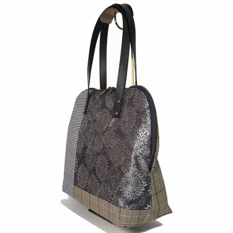 SUI Plus Bags　ラウンドトートバッグ　No.1　古都唐花紋様　一点物