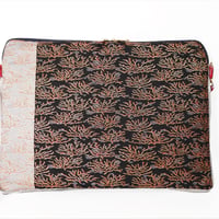 SUI Plus Bags　しかくバッグ（13インチPCバッグ）　No.18　珊瑚紋様　一点物