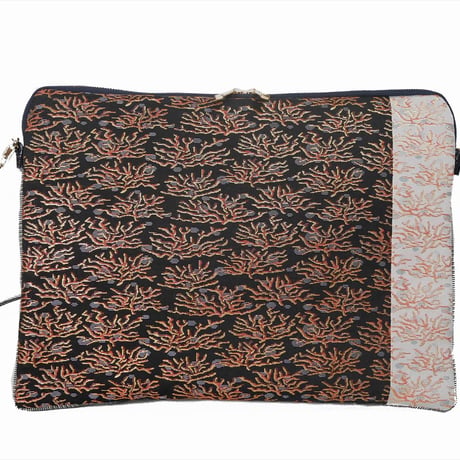 SUI Plus Bags　しかくバッグ（13インチPCバッグ）　No.19　珊瑚紋様　一点物