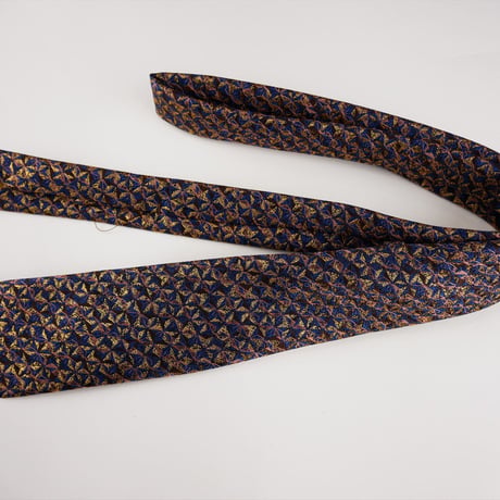 TIE YOUR TIE×西陣岡本　セッテピエゲ　 麻の葉紋様 A 濃紺桃 / Hemp leaf A
