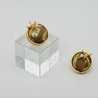〈尊 MICOTO〉 ピアス　BIGBANG　三階菱紋様　利休茶地