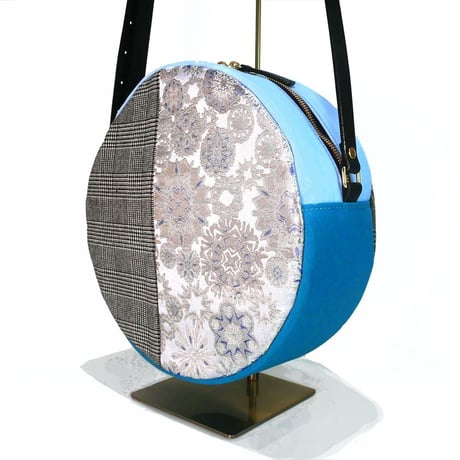 SUI Plus Bags　まんまるバッグ　No.6　雪輪紋様　一点物