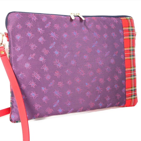 SUI Plus Bags　しかくバッグ（13インチPCバッグ）　No.22　24insects紋様　一点物