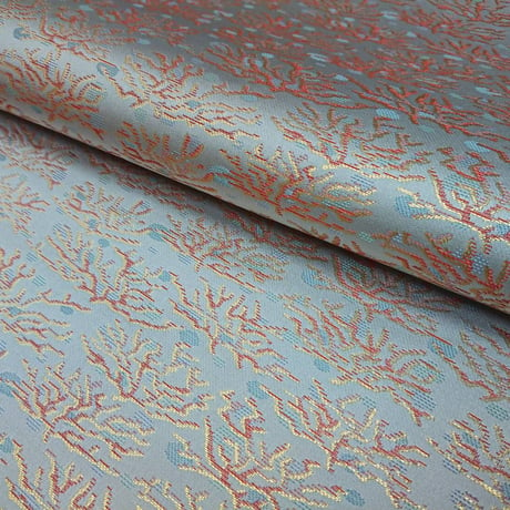 全正絹 西陣織 金襴 珊瑚紋様　クッションカバー 白地　＊特注製品となります。