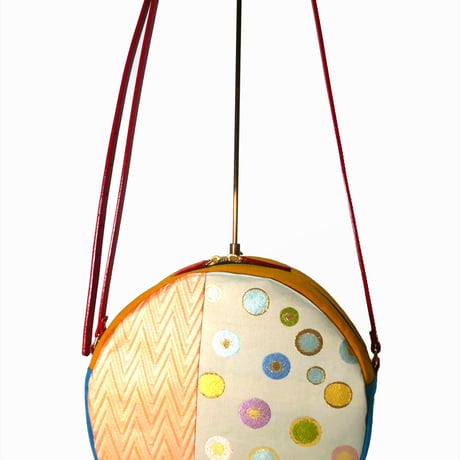SUI Plus Bags　まんまるバッグ　No.1　水玉紋様＆網代紋様　一点物