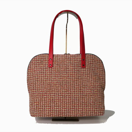 SUI Plus Bags　ラウンドトートバッグ　No.8　モンステラ紋様　一点物