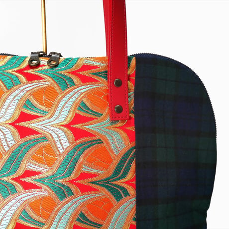 SUI Plus Bags　ラウンドトートバッグ　No.25　つばめ矢紋様　一点物