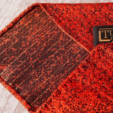 TIE YOUR TIE×西陣岡本　セッテピエゲ　ピンドット紋様　黒漆 E　朱/ Pindots Black lacquer E