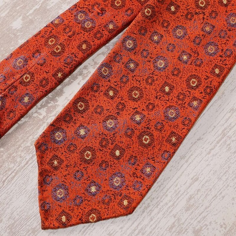 TIE YOUR TIE / セッテピエゲネクタイ&ポケットチーフ TIE YOUR TIE×西陣岡本 セッテピエゲ 正倉院紋様 F 朱/ Shosoin