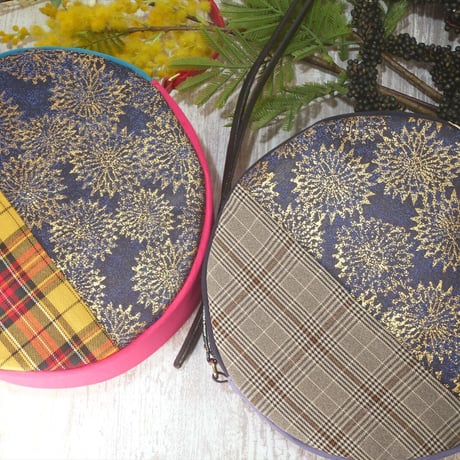 SUI Plus Bags　まんまるバッグ　No.21　古都唐花紋様　一点物