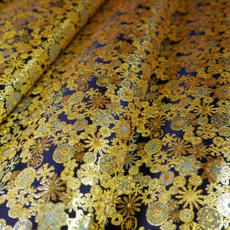 西陣織 金襴 絹織物 雪輪紋様 約一尺 | 西陣岡本