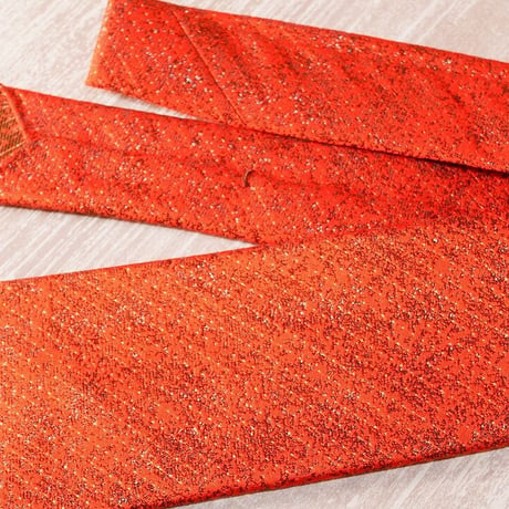 TIE YOUR TIE×西陣岡本　セッテピエゲ　ピンドット紋様　黒漆 E　朱/ Pindots Black lacquer E