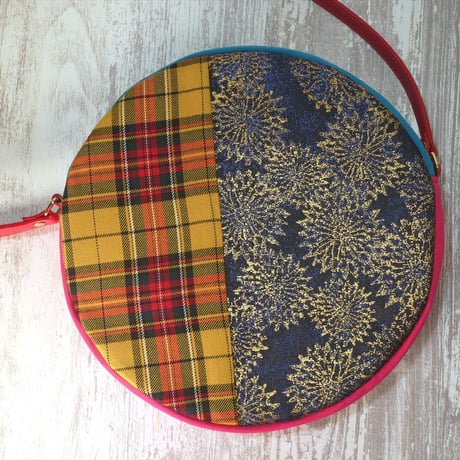 SUI Plus Bags　まんまるバッグ　No.12　古都唐花紋様　一点物