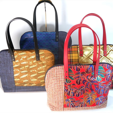 SUI Plus Bags　ラウンドトートバッグ　No.12　虫紋様黒漆　一点物