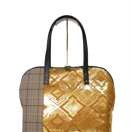 SUI Plus Bags　ラウンドトートバッグ　No.5　三階菱紋様　一点物