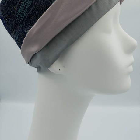 きらめくターバン　Live Turban　ニシジーナ＆ニシジーノ　紺地　アフリカ紋様　45