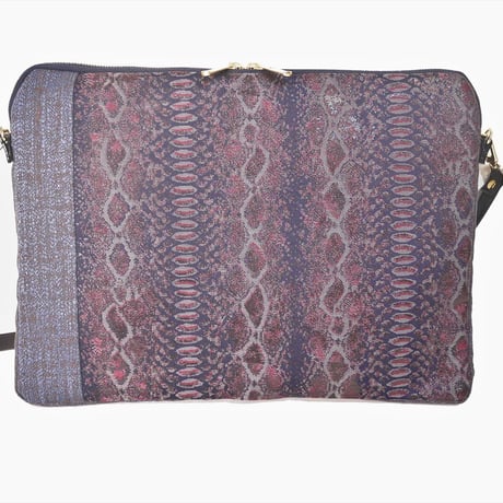 SUI Plus Bags　しかくバッグ（13インチPCバッグ）　No.14　パイソン紋様　一点物