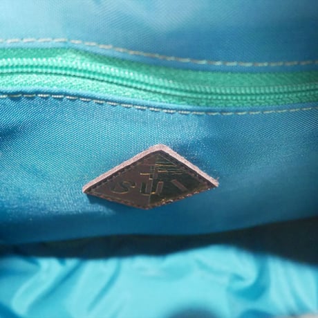 SUI Plus Bags　まんまるバッグ　No.7　ネオン紋様青　一点物