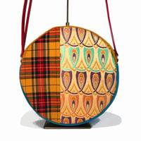 SUI Plus Bags　まんまるバッグ　No.17　羽かさね紋様　一点物