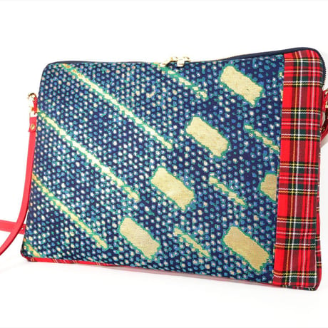 SUI Plus Bags　しかくバッグ（13インチPCバッグ）　No.3　ネオン青　一点物