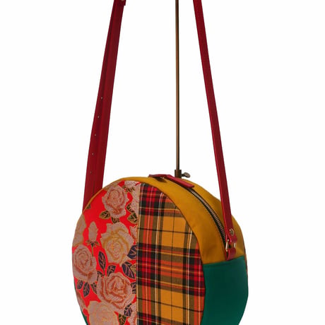 SUI Plus Bags　まんまるバッグ　No.24　バラ紋様　一点物