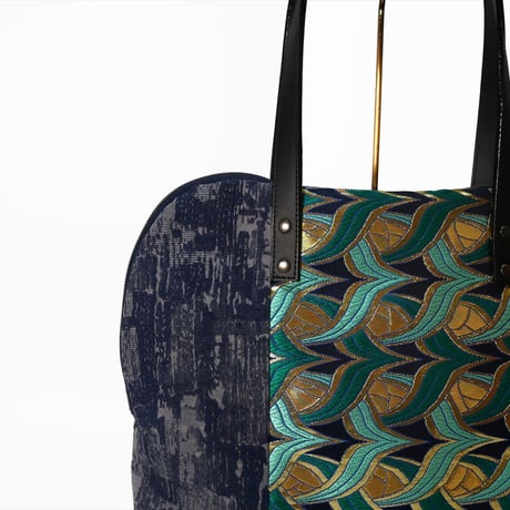 SUI Plus Bags　ラウンドトートバッグ　No.24　つばめ矢紋様　一点物